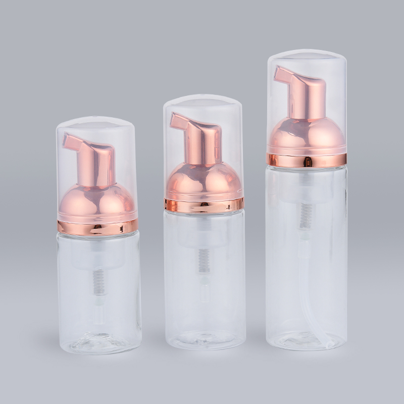 Rose Gold Pump Head Clear Plastic Foam Pump Bottle